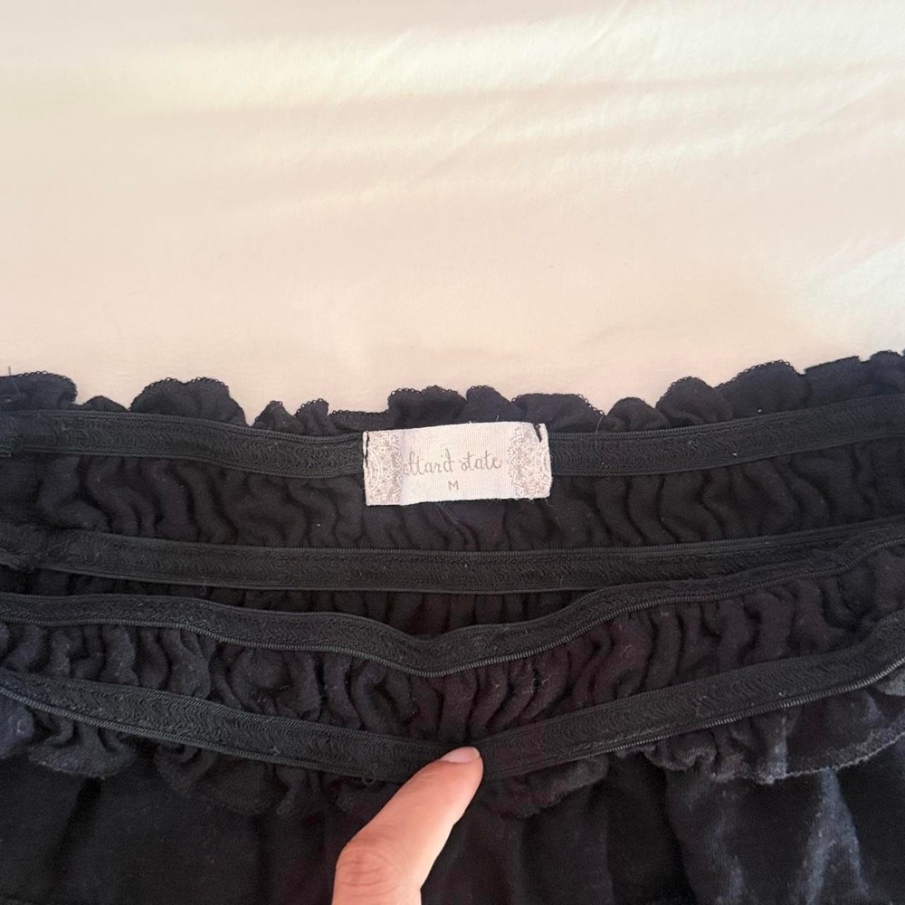 Altard State black off the shoulder full length elastic hemline top - Picture 3 of 3